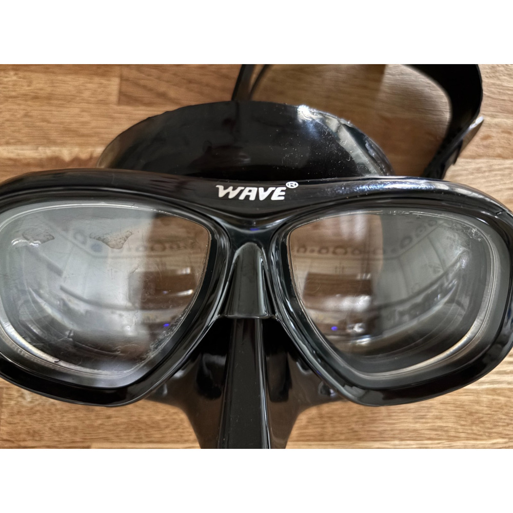Wave Snorkel Dive Mask Black Silicone Adult Unisex Scuba Swimming Goggles